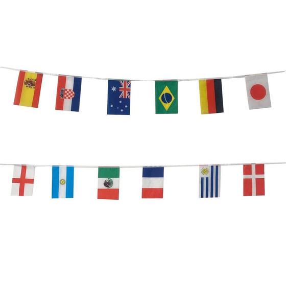 Imagem de Varal Decorativo Países Copa Do Mundo 3,5M 12 Bandeiras