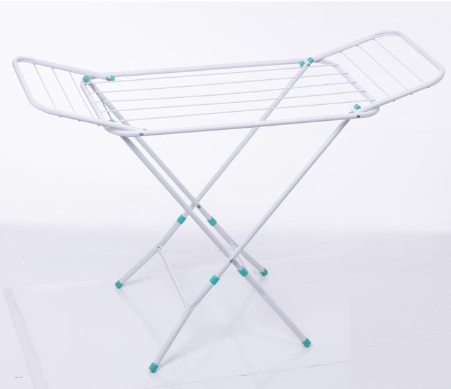 Imagem de Varal Dobravel de Chao Retrátil Slim Cor Branco com Abas Reforçado