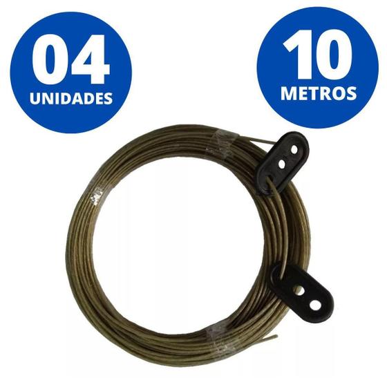 Imagem de Varal Em Aço Revestimento Em Pvc 10M Metros Utilimix Kit 04