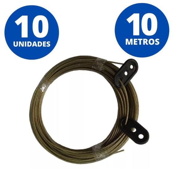 Imagem de Varal Em Aço Revestimento Em Pvc 10M Metros Utilimix Kit 10