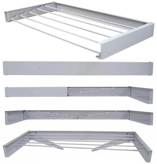 Varal Magico 4 varetas Em Aluminio 74cm - Dobravel Branco Menor preço em Varal Magico 4 varetas Em Aluminio 74cm - Dobravel Branco
