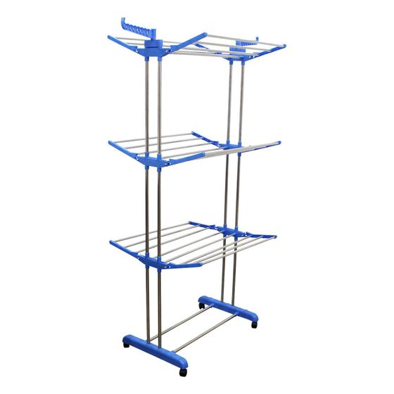 Varal Roupas 3 Andares Aço Inox Dobrável 4 Rodas é boa?