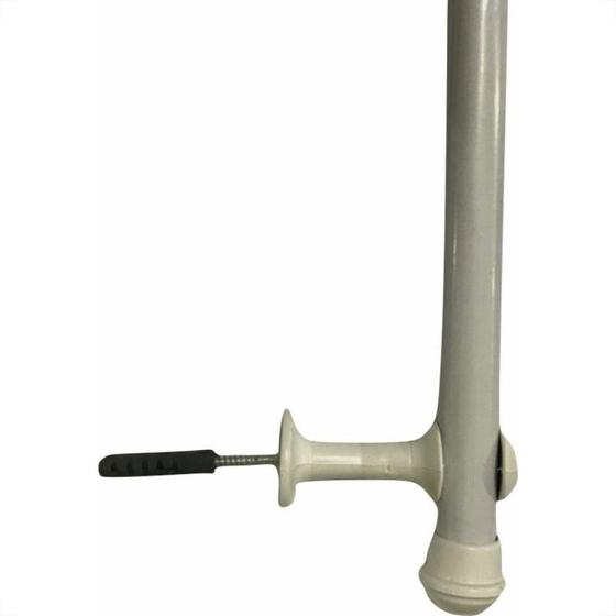 Imagem de Varao Cortina Cadiz Simples 3M Branco Com Suporte 40001