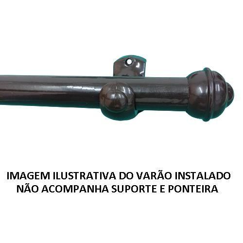 Imagem de Varão De Cortina Aço 19mm Imbuia (revestimento PVC) Bella Arte