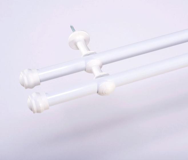 Varão Duplo para Cortina de 3 Metros Espessura 19mm - Branco Menor preço em Varão Duplo para Cortina de 3 Metros Espessura 19mm - Branco