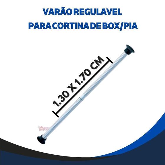 Imagem de Varão Regulável Tubo Para Cortina De Box Alum - 1.30X1.70Cm