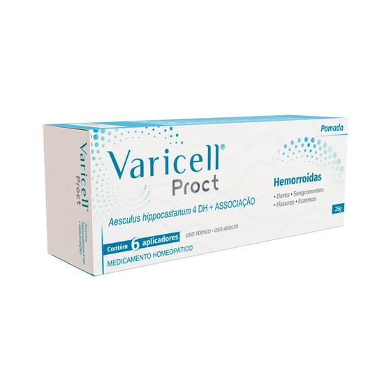 Imagem de Varicell Proct Pomada 25g C/ 6 Aplicadores - Para Hemorroidas, Dor E  Sangramento