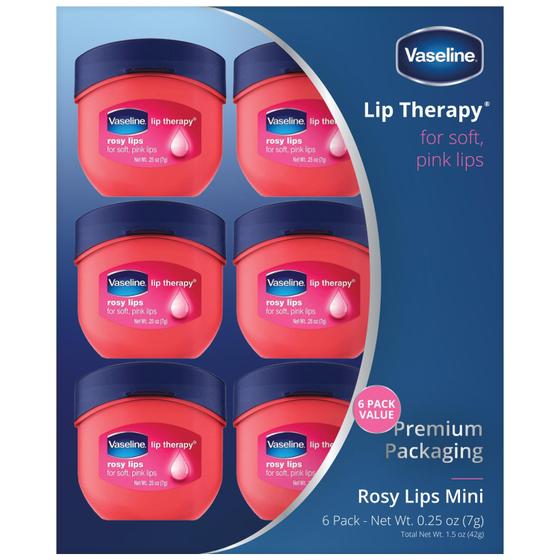 Imagem de Vaseline Rosy Lips Lip Therapy Mini 7ml - Pacote com 6
