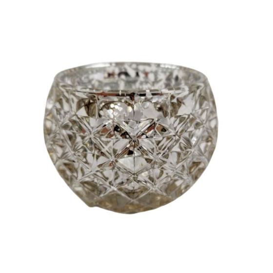 Imagem de Vasinho Castiçal Decorativo Diamante 6X8Cm Vaso Prata P