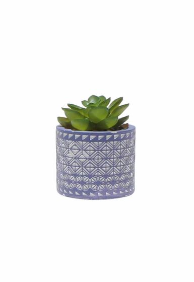 Imagem de Vasinho em Cimento Cachepot com Suculenta Planta Artificial