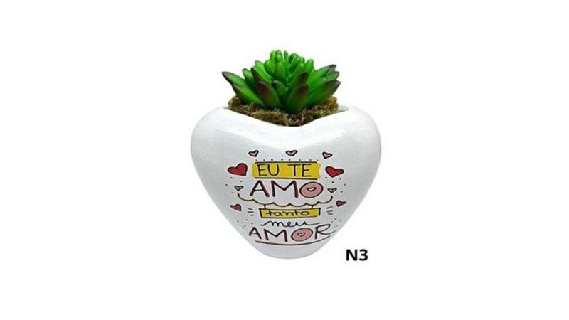 Imagem de Vasinho Pequeno de Ceramica modelo coração com frase N3