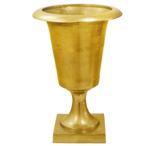 Imagem de Vaso Aluminio Dourado com Base Design Classico Luxo