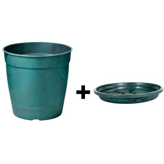 Imagem de Vaso Aquarela com Prato 3,5 (1,7L) Verde Guatemala NUTRIPLAN