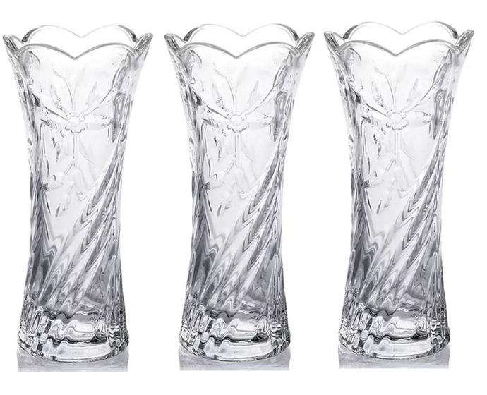 Imagem de Vaso Arranjo Transparente Solitário Gaya Decoração 19cm 3 UN