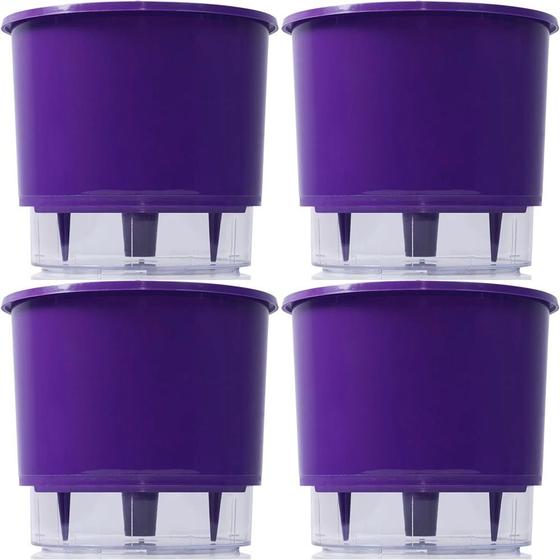 Imagem de Vaso Auto Irrigável N3 16x14 Roxo Raiz Antidengue Kit Com 4