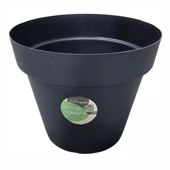 Imagem de Vaso Autoirrigável Bari com Rodas 40 (27L) Preto OKLA