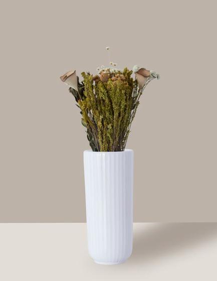 Imagem de Vaso Cachepô de Cerâmica para Flores e Buquê Branco P