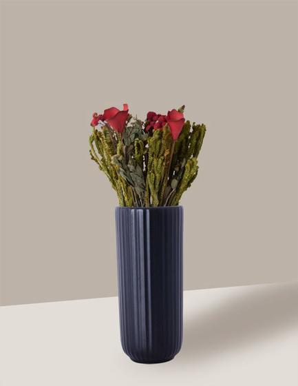 Imagem de Vaso Cachepô de Cerâmica para Flores e Buquê Preto M