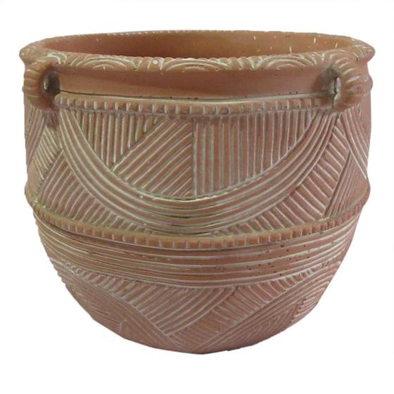 Imagem de Vaso cachepot etnico de cimento terracota p