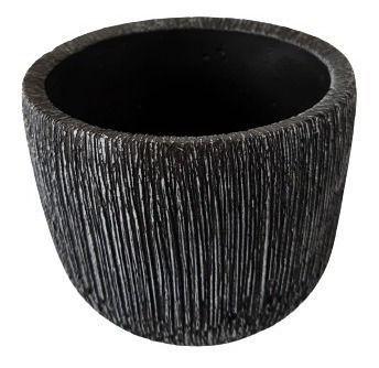 Imagem de Vaso Cachepot Preto Em Cimento Texturizado Grande