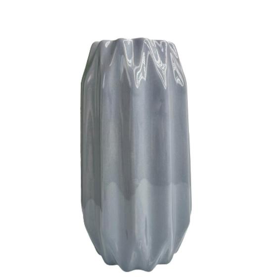 Vaso centro de mesa cinza médio de cerâmica decorativo Menor preço em Vaso centro de mesa cinza médio de cerâmica decorativo