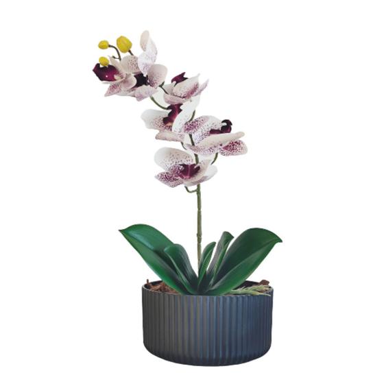Imagem de Vaso Centro de Mesa e Vaso Flor de Orquídea Real Artificial