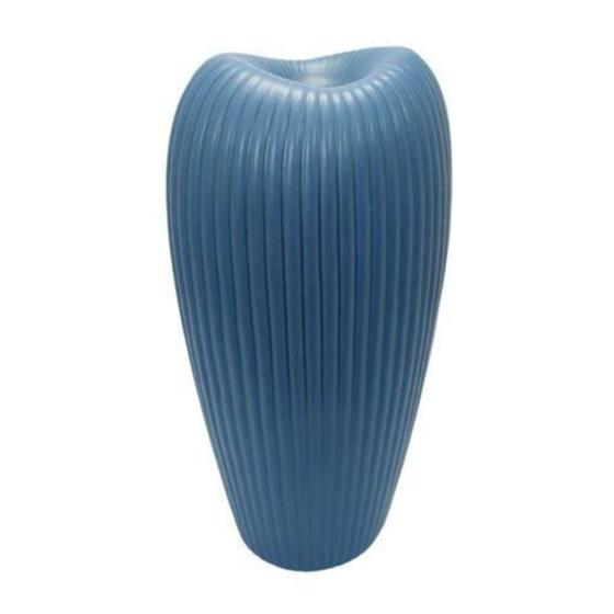 Imagem de Vaso Ceramica Azul Curvado Maior Alto Padrão