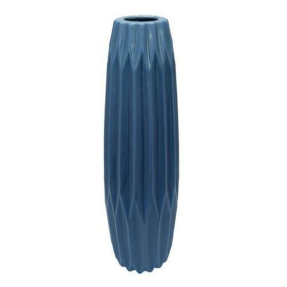Imagem de Vaso Ceramica Azul Maior Contemporaneo Relevos Luxuosos