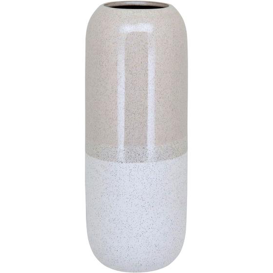 Imagem de Vaso Cerâmica Decorativo Enfeite Casa 40x15x15cm Marfim