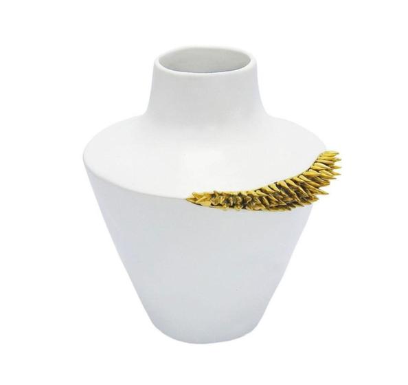 Imagem de Vaso Ceramica Menor Branco Design Tradicional Luxo