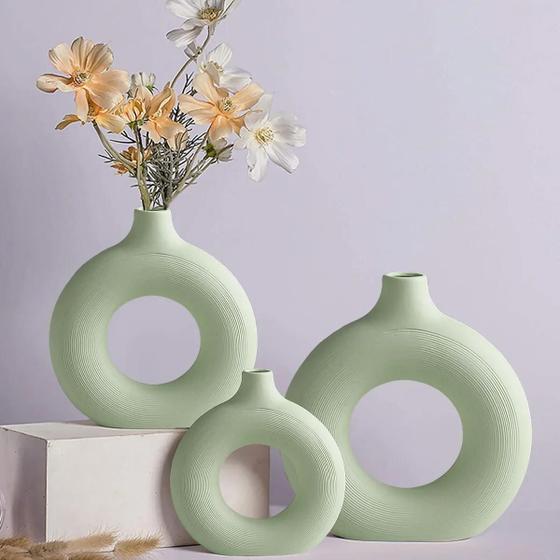 Vaso Bianco in Ceramica, Stile Minimalista per Tavolo Moderno - Decorazione per Casa, Interno, Camino, Camera da Letto, Cucina, Soggiorno, Scrivania
