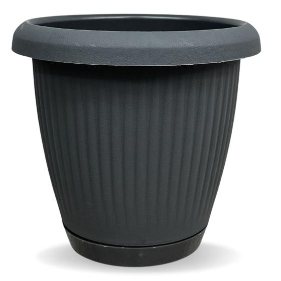 Imagem de Vaso com Prato Embutido Anti Dengue 19,6lts Cinza Concreto