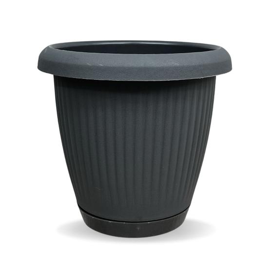 Imagem de Vaso com Prato Embutido Anti Dengue 8lts Cinza Concreto