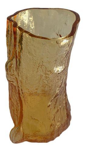 Imagem de Vaso Cristal Murano Escultura Tronco Decorativo Âmbar