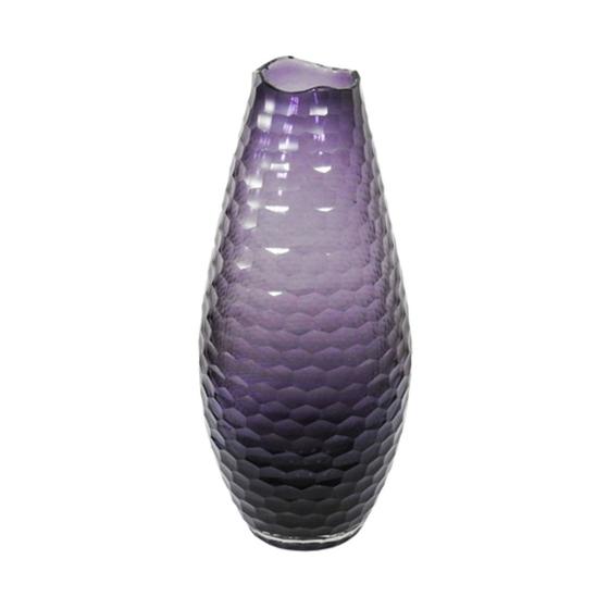 Imagem de Vaso Cristal Roxo Maior Design Martelado Boca