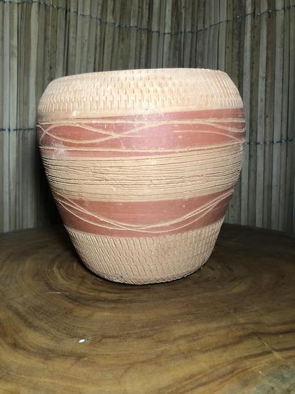 Imagem de Vaso de barro para planta decorado tam M