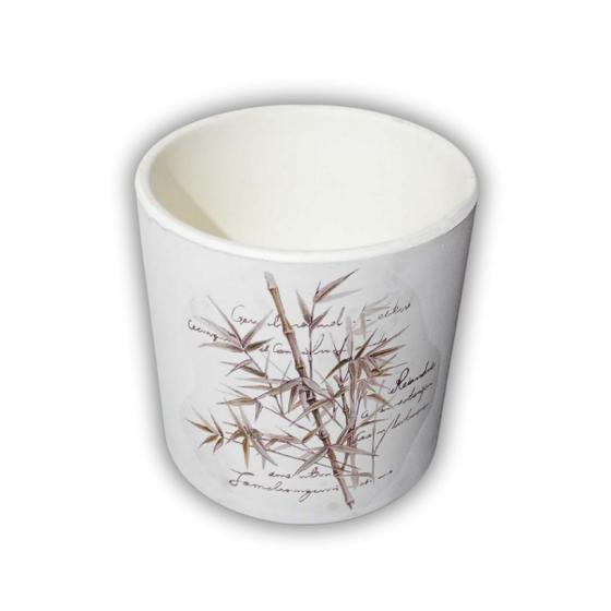 Imagem de Vaso De Cerâmica Branco Decorado - 10cm x 10cm