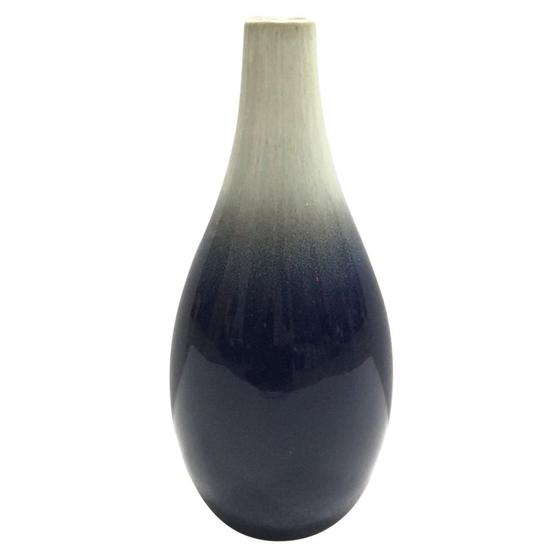 Imagem de Vaso de ceramica duo color azul e cinza 11cm x 11cm x 26cm