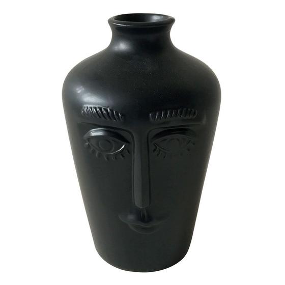 Imagem de Vaso de Cerâmica Preto Linha Faces