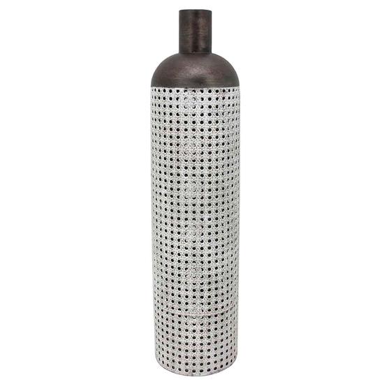 Imagem de Vaso de chao de metal rustico branco e marrom g