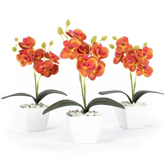 Vaso de Flor Artificial Orquídeas Decorativas Enfeite Mesa de Festa Kit com  3 Unids - UNNIQUE.STORE - Flor e Planta Artificial - Magazine Luiza