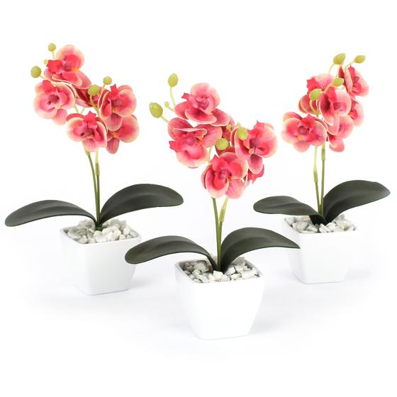 Vaso de Flor Artificial Orquídeas Decorativas Enfeite Mesa de Festa Kit com  3 Unids - UNNIQUE.STORE - Flor e Planta Artificial - Magazine Luiza