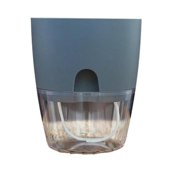 Imagem de Vaso De Flores De Plástico Transparente De Dupla Camada Com Autoirrigação, Corda De Algodão E Porta
