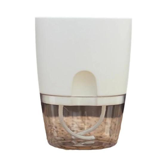 Imagem de Vaso De Flores De Plástico Transparente De Dupla Camada Com Autoirrigação, Corda De Algodão E Porta
