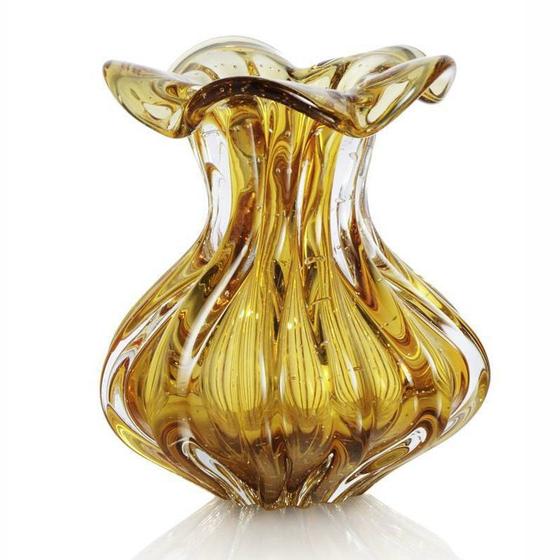 Imagem de Vaso de Murano Trouxinha São Marcos - Cristal Âmbar 18cm