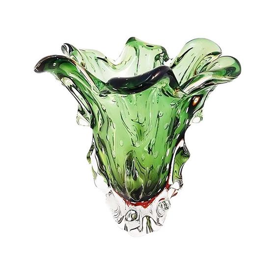 Imagem de Vaso de Murano Verde com Ambar São Marcos 34x34x34cm