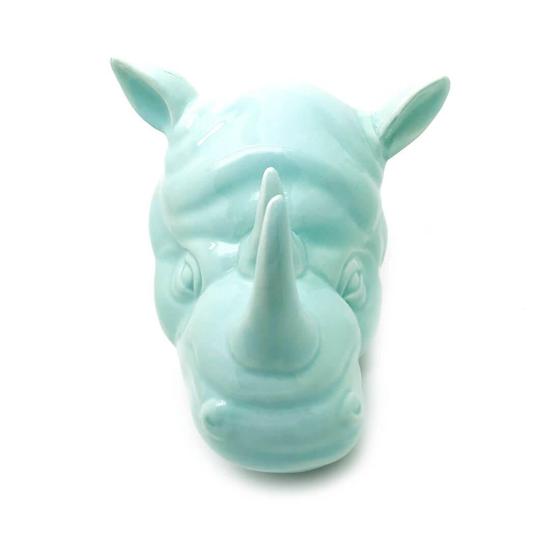 Imagem de Vaso De Parede Cachepot Rinoceronte Verde Porcelana