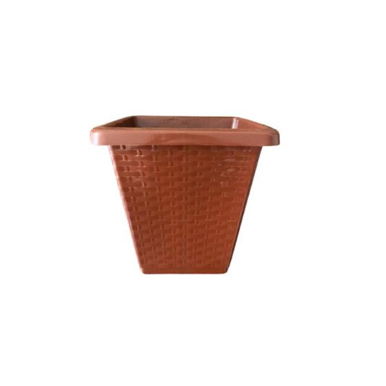 Imagem de Vaso De Planta Grande 14 Litros Quadrado Plástico Rattan