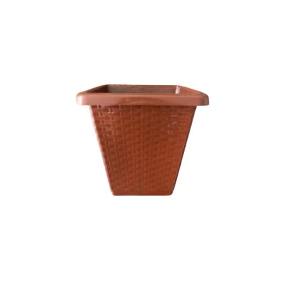 Imagem de Vaso De Planta Médio 3litros Quadrado Plástico Rattan