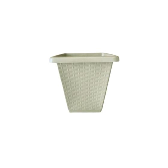 Imagem de Vaso De Planta Pequeno 1100ml Quadrado Plástico Rattan